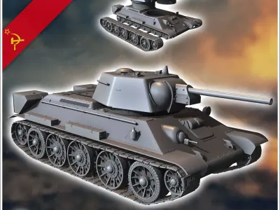 T-34-76 M1942 - Soviet army WW2 Second World East front Ostfront 3D print model
