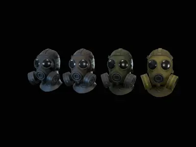 Sas gasmask Low-poly 3D model