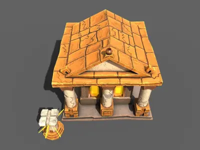 Greek Temple Low-poly 3D model