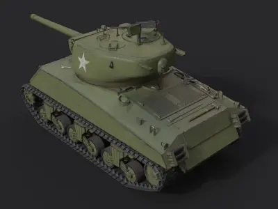 M4A3E2 Sherman Jumbo  Low-poly 3D model
