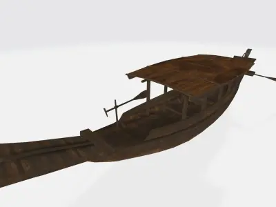 Thaiboat-Sampan-Chang wooden boat 3D model
