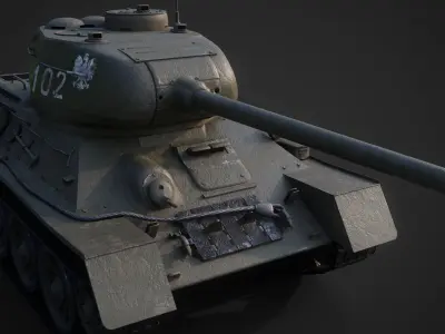 T-34-85 Game Ready Low-poly 3D model