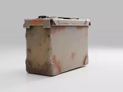 Post Apocalyptic Rusted Ammo Box Low-poly 3D model