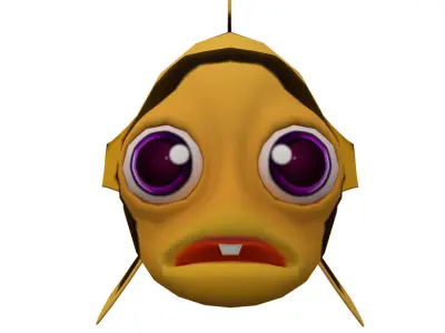 Bumblebee Goby Fish Cartoon Animated Low-poly 3D model