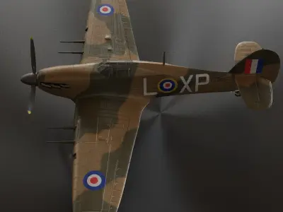 Hawker hurricane MK2 3D model