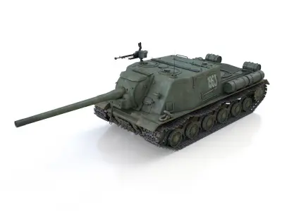 ISU-122 - Soviet self-propelled gun 3D model
