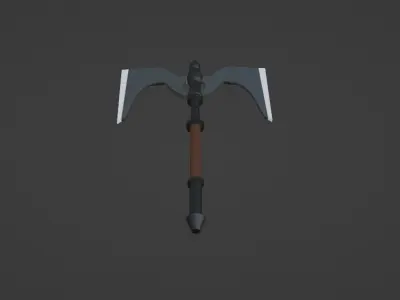 Medieval War Axe Free low-poly 3D model