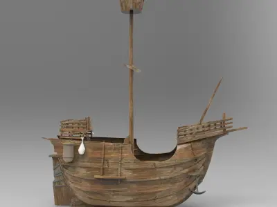 Small Santa Maria Boat 3D model