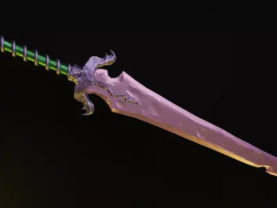 Stylized Dragon Sword Free low-poly 3D model