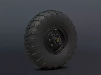 Off-road wheel for Gaz-66 Free low-poly 3D model