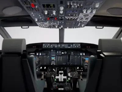 Boeing 737 Airplane Cockpit 3D model
