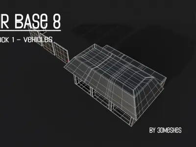 AIR BASE 8 - Dock 1 -  Vehicles Low-poly 3D model