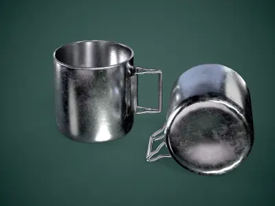 Stainless Steel Mug Low-poly 3D model