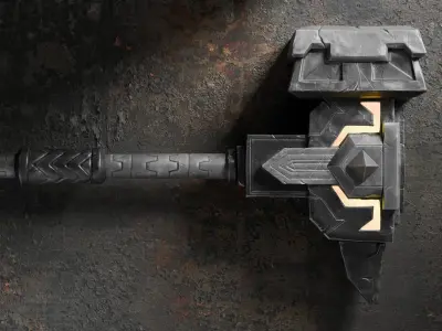 Dark Iron Dwarf Heritage Hammer  Low-poly 3D model