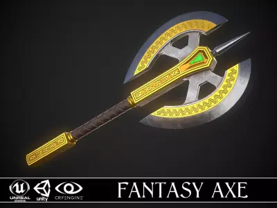 Fantasy Axe 04B Low-poly 3D model