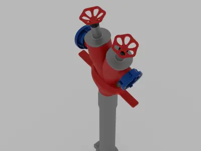 Feuerwehr Standrohr mit Systemtrenner Free 3D model