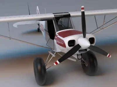 Piper Super Cub Bushplane Low-poly 3D model