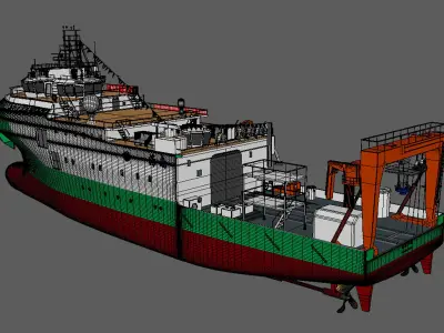China Discovery II scientific research ship 3D model 3D model