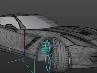 Cars Audi and Corvette Free 3D model