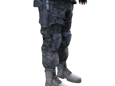 Rigged Blackhawk pilot 3D model