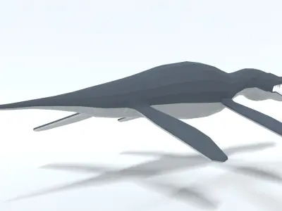 Low Poly Cartoon Liopleurodon Low-poly 3D model