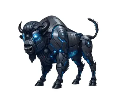 Robotic Bison - High Poly 3D model