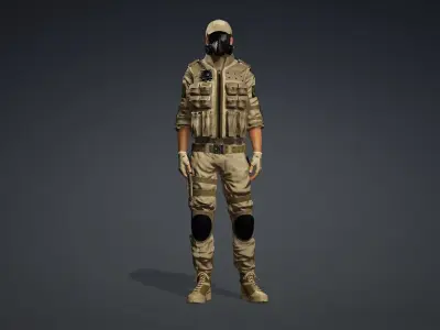 Combat Soldier Rigged Character 3D model