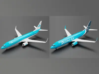 Boeing 737-800 10 Liveries Pack 3D Model Collection