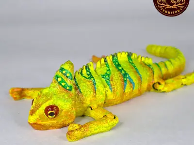 FLEXI CHAMELEON PRINT IN PLACE NO SUPPORT 3D print model