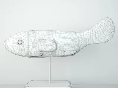 Mali Wood Bozo Fish Puppet 4 3D model