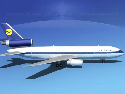 Douglas DC-10 Lufthansa 3D model