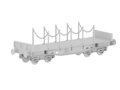 Flat wagon 3D model