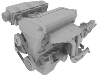 Toyota 4AGE Blacktop 20v engine Low-poly 3D model