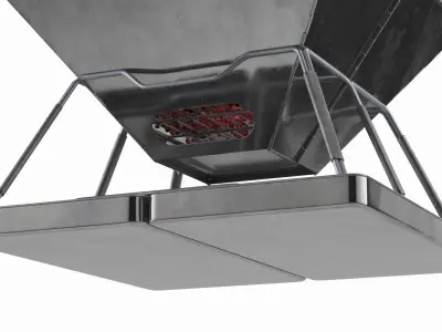 Compact Foldable Fire Pit with Fire 3D model