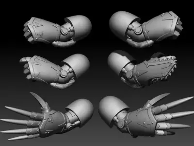 6 POWER HANDS 3D print model