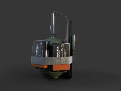 hand made explosive Low-poly 3D model