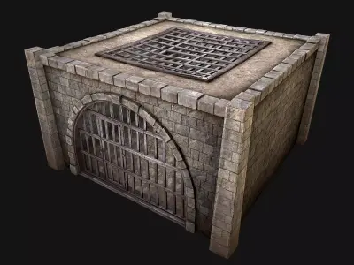 Medieval Prison Cell Aviary Low-poly 3D model