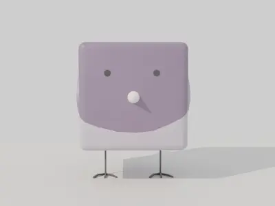 Cubic pigeon Free low-poly 3D model