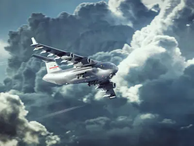 warplane-Military aircraft Low-poly 3D model