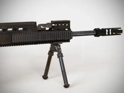 FN SCAR - H SV - Sniper Rifle - Highly Detailed - PBR Low-poly 3D model