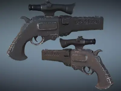 scifi gun Low-poly 3D model
