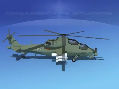 WZ-10 Attack Helicopter V01 Low-poly 3D model