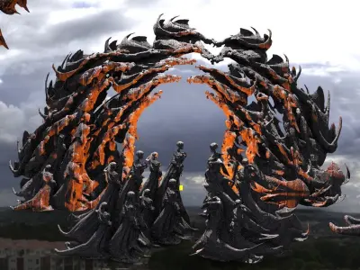 Dantes Inferno Ghost Archway Low poly Low-poly 3D model