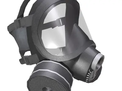 Gas Face Full Mask Respirator Low Poly Low-poly 3D model