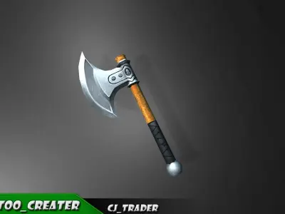 Mini Fantasy Axe Lowpoly 3D Model Low-poly 3D model