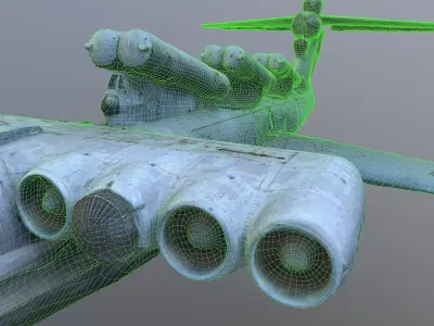 Caspian Sea Monster ekranoplan Lun Low poly Low-poly 3D model