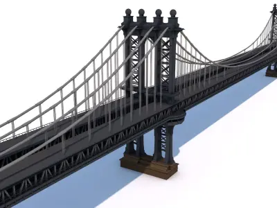 Manhattan Bridge Low-poly 3D model