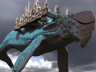 Dinosaur whale City 1 3D model