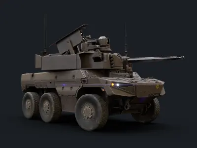 EBRC Jaguar Low-poly 3D model