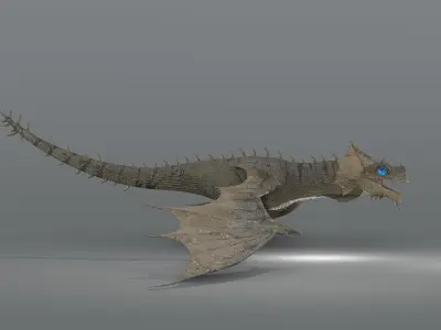 The Wyvern CAYMAN - rigged Low-poly 3D model